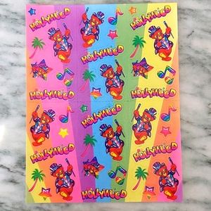 Vintage Lisa Frank Sticker Sheet Hollywood Bear S246